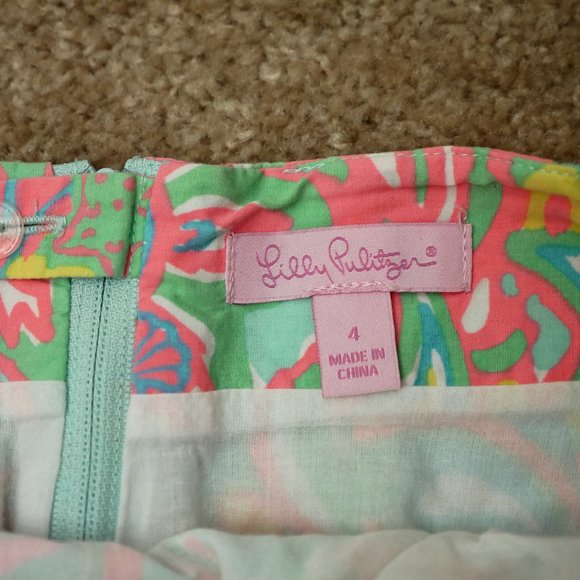 Lilly Pulitzer Corrie Mini Skirt Sz 2—Sandbar Blu Make A Splash Print 54539 - Picture 8 of 10
